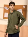 Olive Green Dual Pocket Men?s Shirt