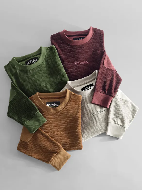 Olive Green Elbow Patch Sweatshirt