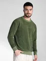 Olive Green Elbow Patch Sweatshirt