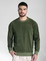 Olive Green Elbow Patch Sweatshirt