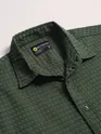 Olive Green Jacquard Round Textured Shirt