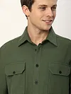 Olive Green Recycled Flannel Shirt