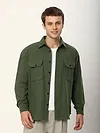 Olive Green Recycled Flannel Shirt