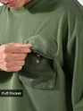 Olive Puff Patch Pocket Oversized T-Shirt