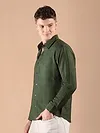 Olive Textured Check Shirt
