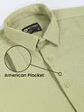 Pale Green Full Sleeve Waffle Shirt For Men