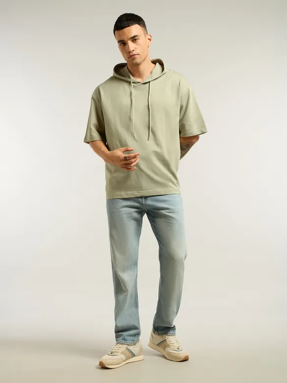 Pale Green Hooded Oversized T-Shirt