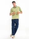 Pale Green Textured Oversized T-shirt