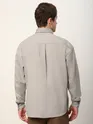 Pale Grey Embroidered  Applique Patch Shirt