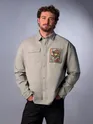 Pale Grey Embroidered  Applique Patch Shirt