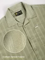 Pale Olive Half Sleeve Cuban Collar Shirt