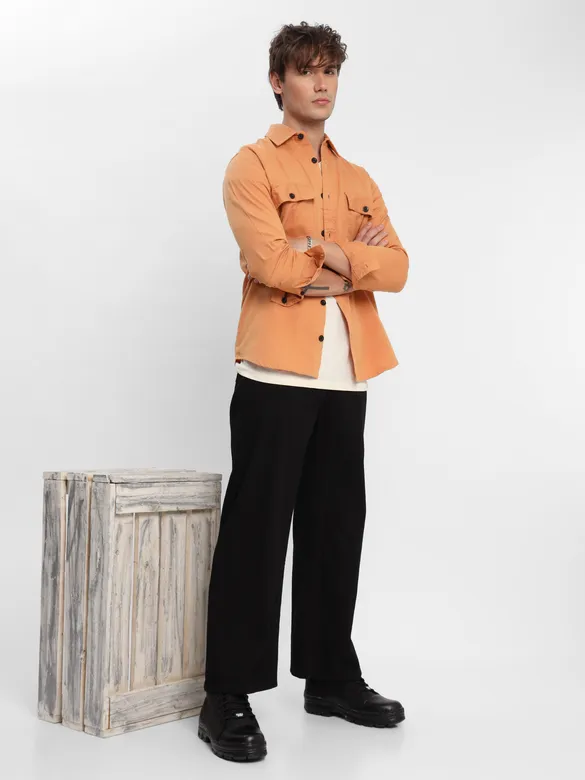 Pastel Orange Urban Shirt for Men