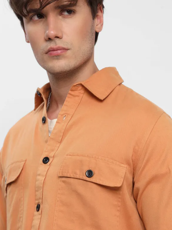Pastel Orange Urban Shirt for Men