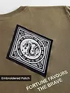 Peanut Brown Chinese Dragon Back Patch Oversized T-Shirt 