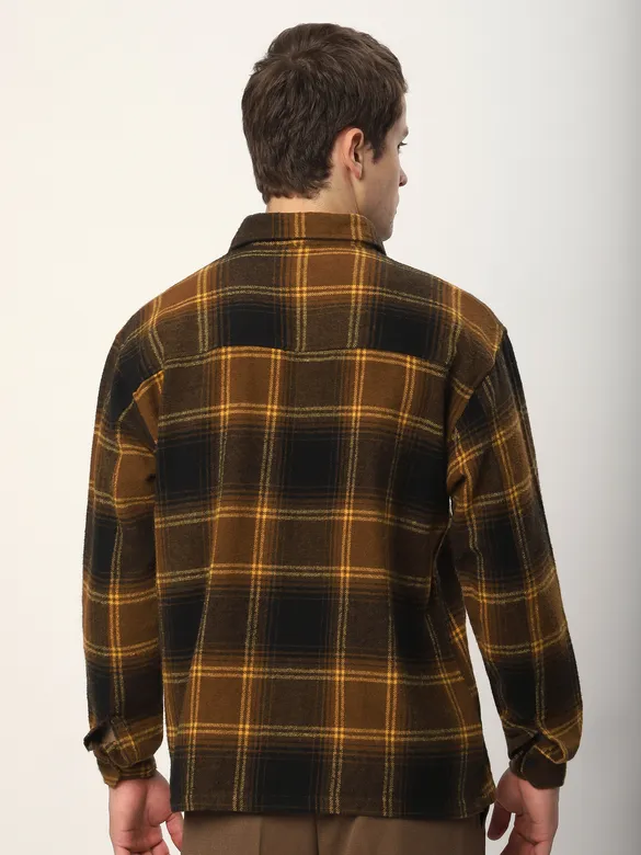 Peanut Brown Recycled Check Flannel Shirt