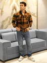 Peanut Brown Recycled Check Flannel Shirt