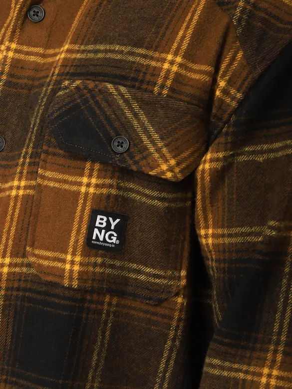 Peanut Brown Recycled Check Flannel Shirt