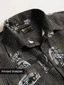 Peanut Brown Tribal Print Shacket