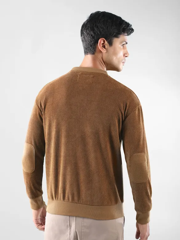 Pecan Brown Elbow Patch Sweatshirt