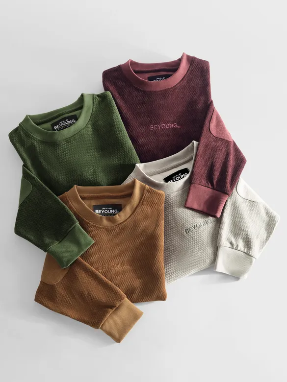 Pecan Brown Elbow Patch Sweatshirt