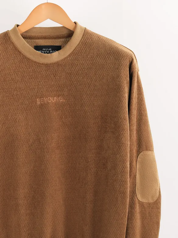 Pecan Brown Elbow Patch Sweatshirt
