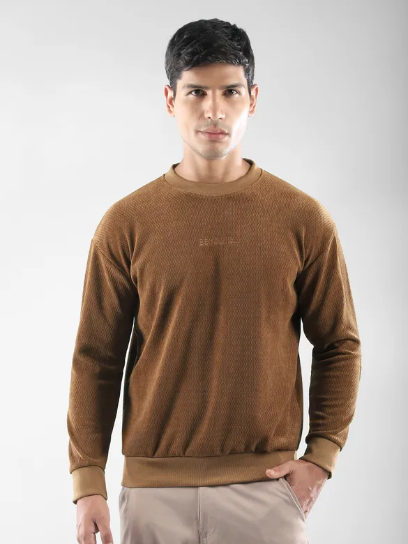 Pecan Brown Elbow Patch Sweatshirt