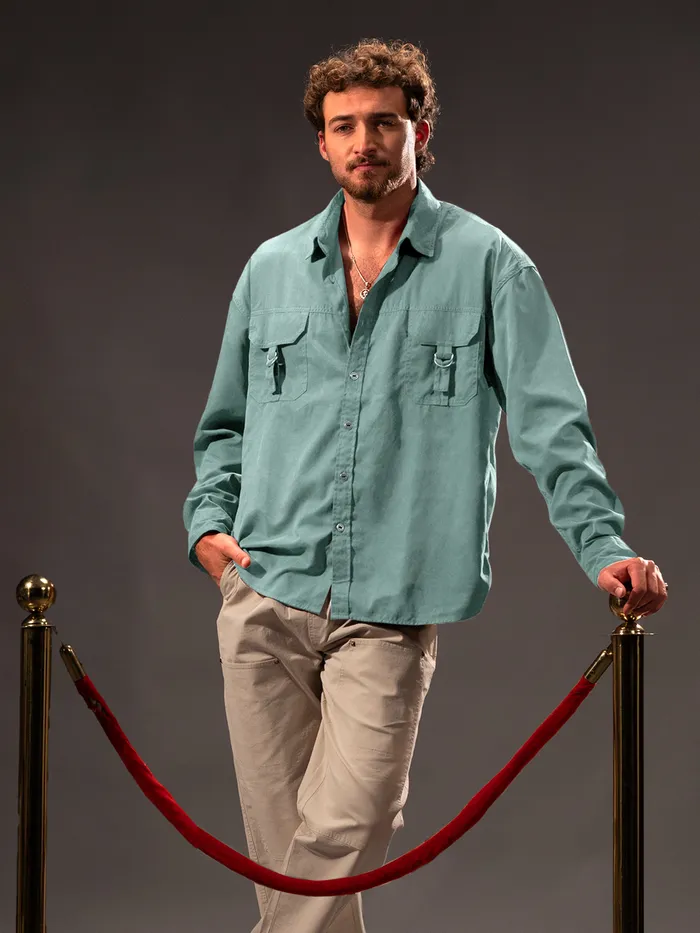 Persian Green D-Buckle Cargo Shirt