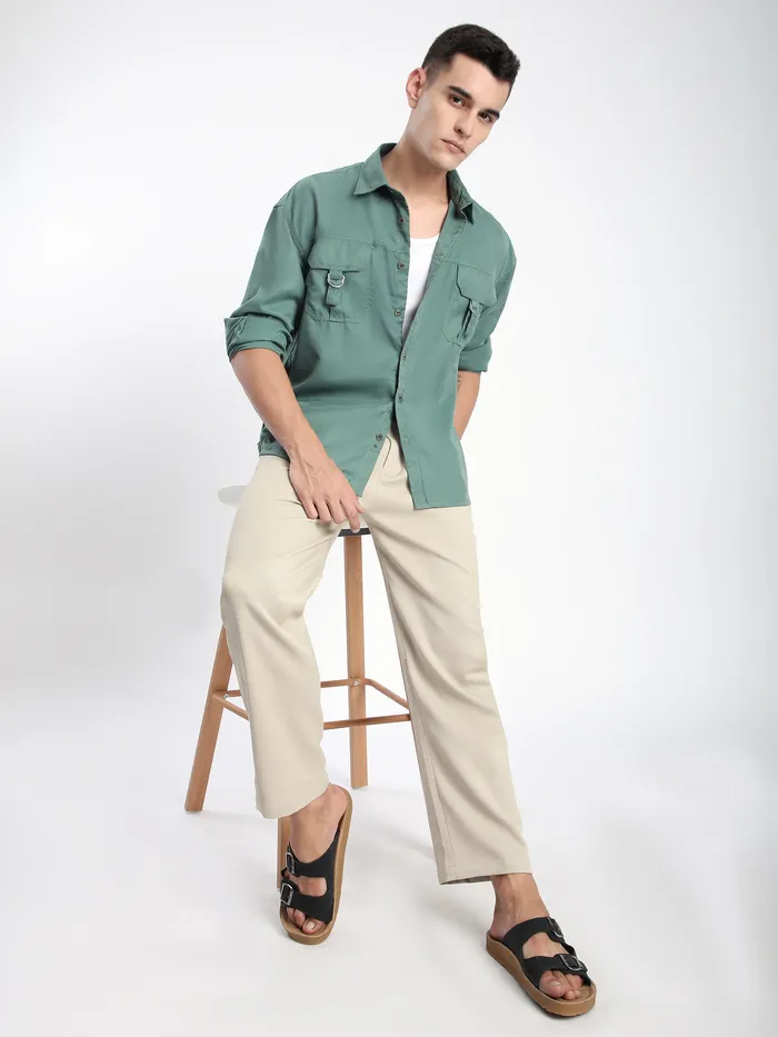 Persian Green D-Buckle Cargo Shirt