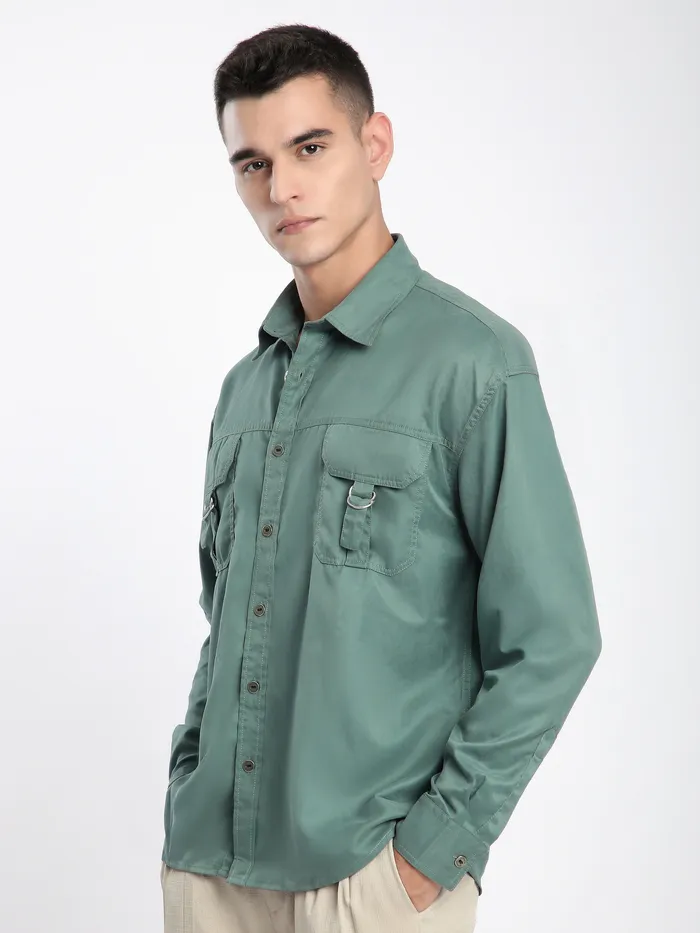 Persian Green D-Buckle Cargo Shirt
