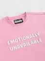 Pink Emotionally Unavailable Oversized T-Shirt