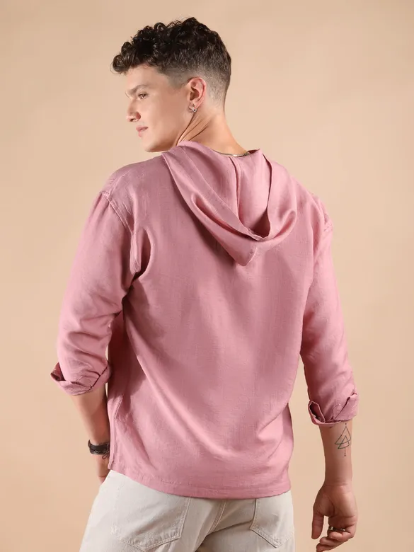 Pink Hooded Shirt