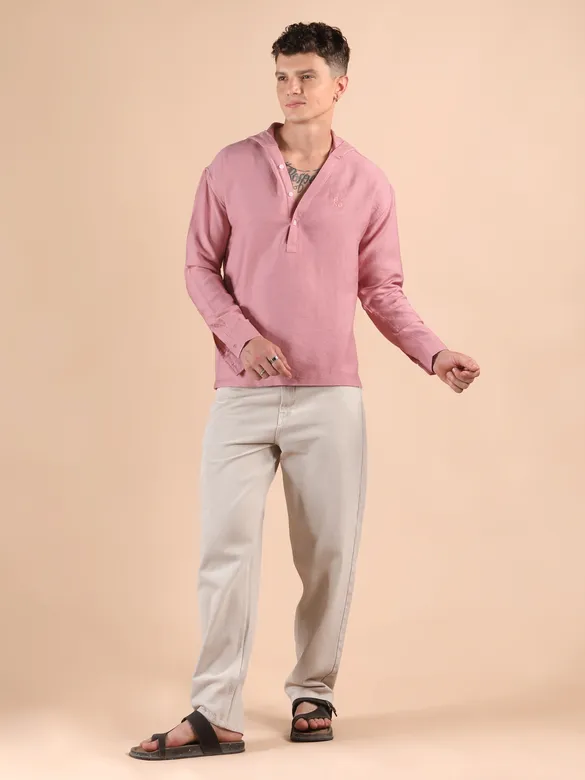 Pink Hooded Shirt