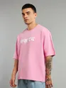 Pink Ma Da Fa Ka Puff Print Oversized T-Shirt