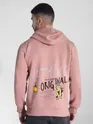 Pink Printed Zipper Hoodie