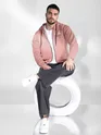 Pink Printed Zipper Hoodie