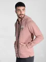 Pink Printed Zipper Hoodie