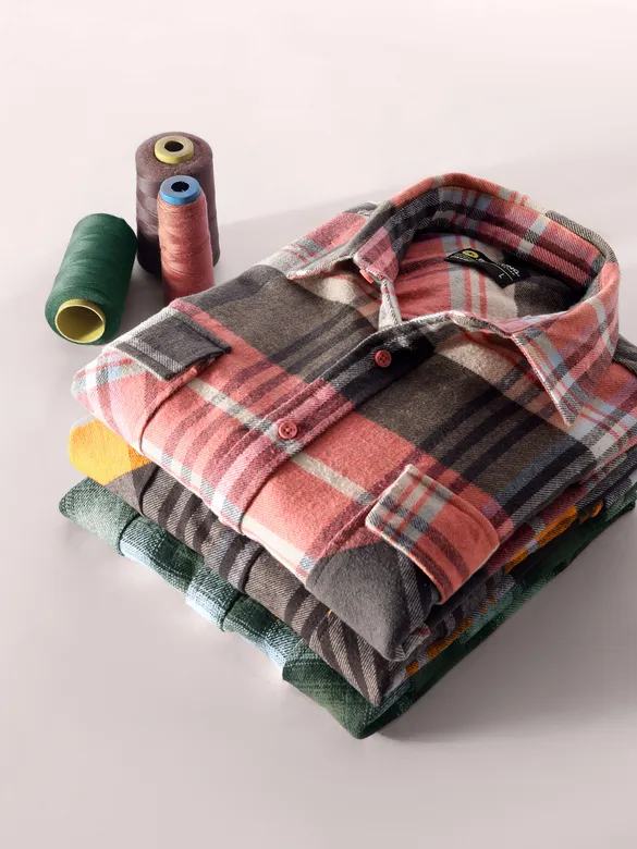 Pink Recycled Plaid Flannel Shirt