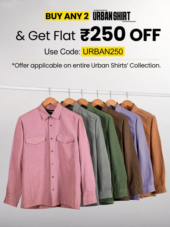 Lilac Plain Suede Urban Shirt for Men