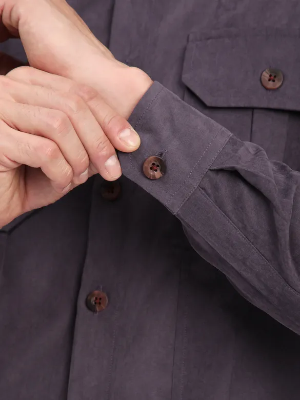 Plum Wine Panel Suede Shirt