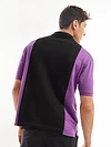 Purple Cut And Sew Polo T-shirt