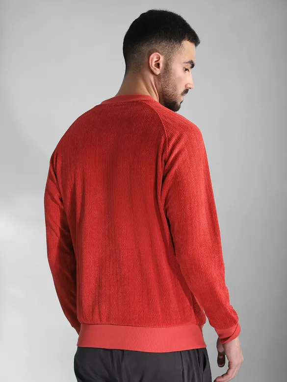 Red Cut and Sew Sweatshirt