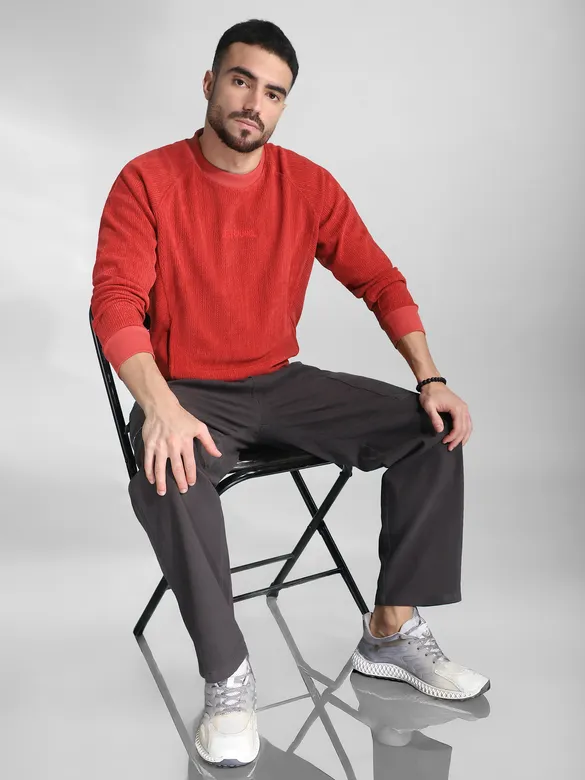 Red Cut and Sew Sweatshirt