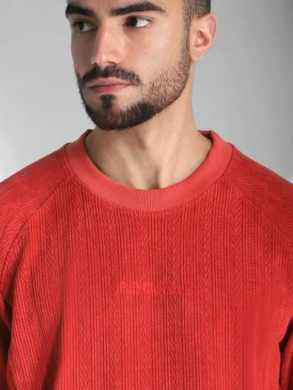 Red Cut and Sew Sweatshirt