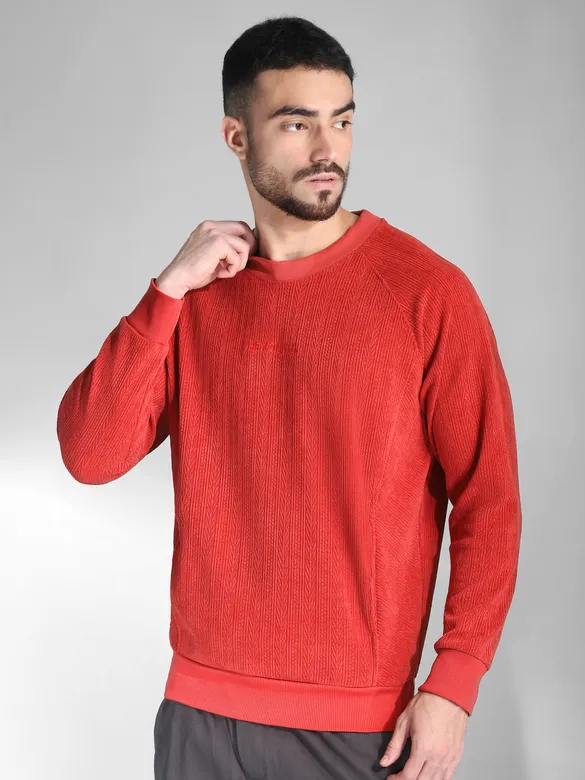 Red Cut and Sew Sweatshirt