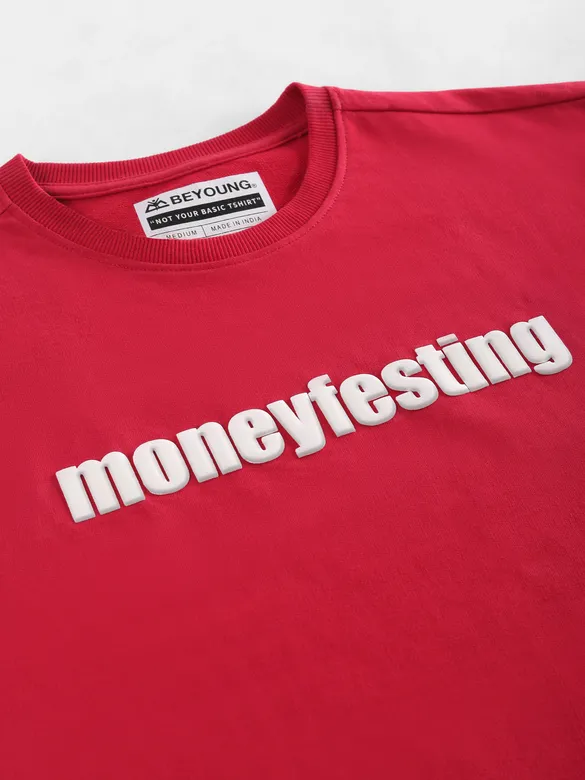 Red Moneyfesting Oversized T-Shirt