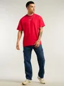 Red Pintuck Oversized T-shirt
