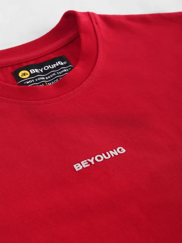 Red Pintuck Oversized T-shirt