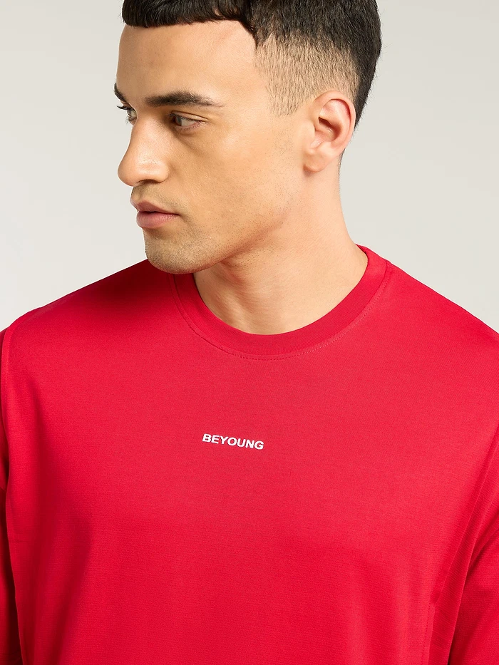 Red Pintuck Oversized T-shirt