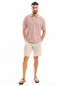 Rose Pink Flat Knit Men?s Polo T-Shirt?