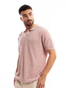 Rose Pink Flat Knit Men?s Polo T-Shirt?